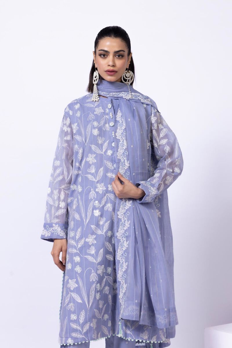 Embroidered | Cotton Zari Organza | Kurta | GBP 60.00