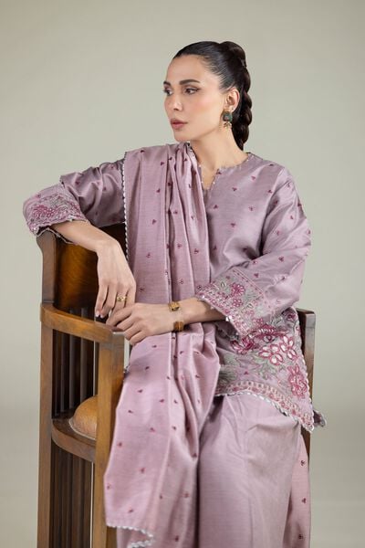 Embroidered | Raw Silk | Floral Threadwork Kurta | GBP 50.00