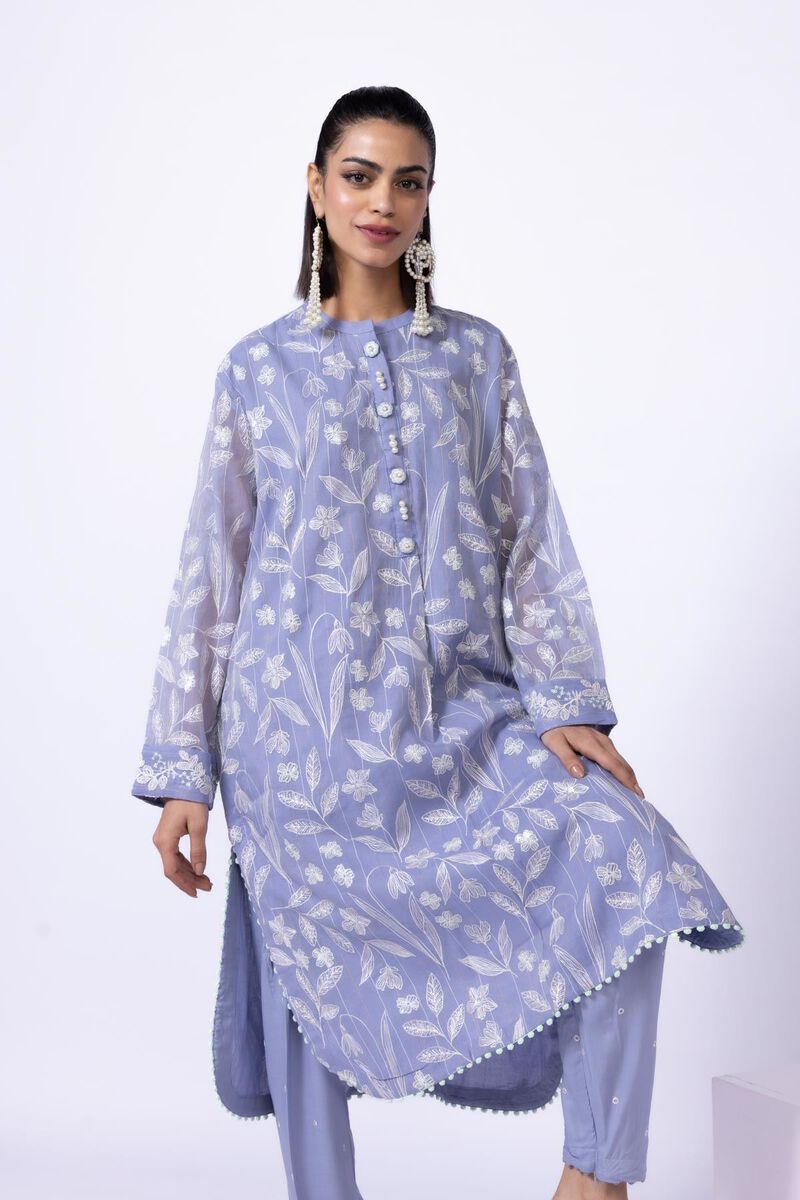 Embroidered | Cotton Zari Organza | Kurta | GBP 60.00