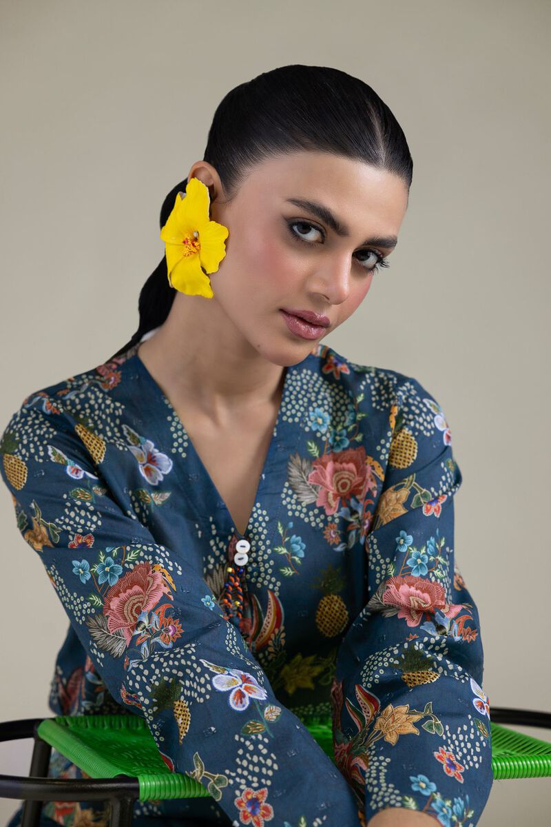 Embroidered | Cambric | Blue Cambric Shirt | GBP 25.00