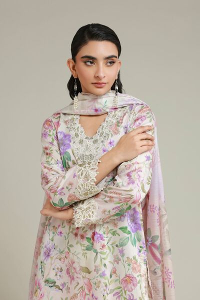 Printed | Satin | Fabrics 3 Piece | GBP 24.00