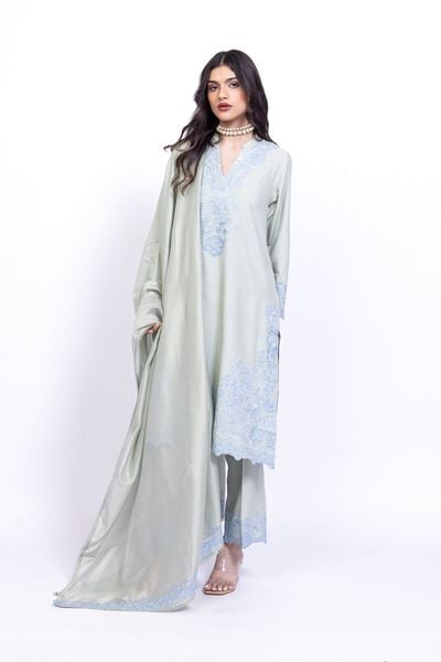Embroidered | Raw Silk | Pants | GBP 20.00