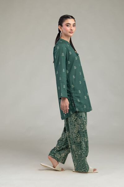 Printed | Cotton Dobby | Floral Green Shalwar | GBP 10.00