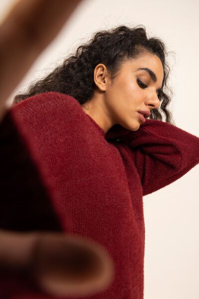 Sweater, RED, hi-res