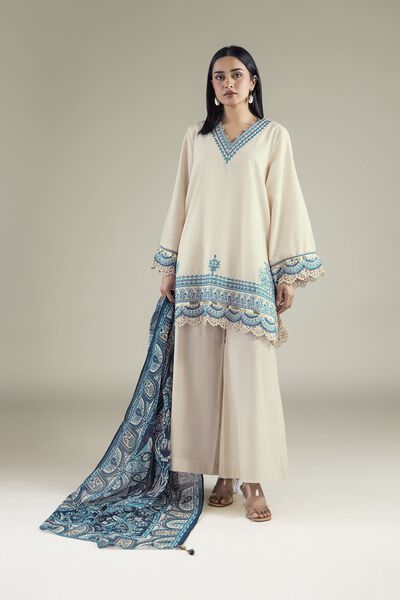 Embroidered | Cambric | Fabrics 3 Piece | GBP 40.00