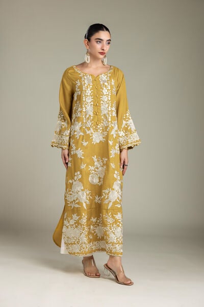 Embroidered | Raw Silk | White Silk Pants | GBP 35.00