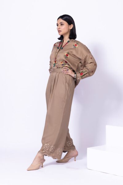Embroidered | Viscose Crepe | Trousers | GBP 6.00