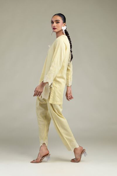 Embroidered | Raw Silk | Yellow Silk Shalwar | GBP 20.00