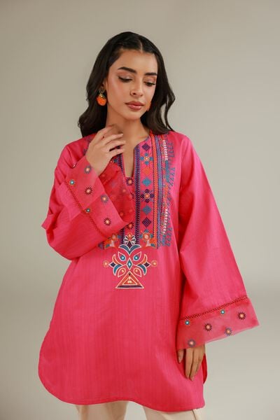 Embroidered | Cotton Dobby | Cotton V-Neck Kurta | GBP 30.00