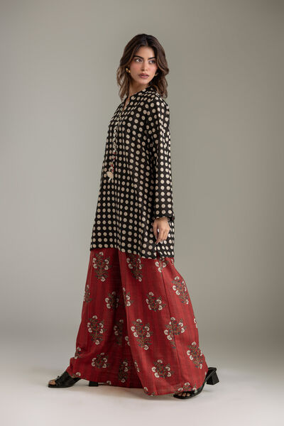 Printed | Light Khaddar | Red Khaddar Pants | GBP 25.00