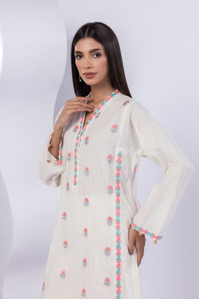 Embroidered | Lurex Stripes | Kurta | GBP 17.50