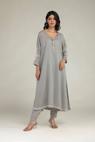 Embroidered | Lyocell | Gray Shalwar | GBP 25.00