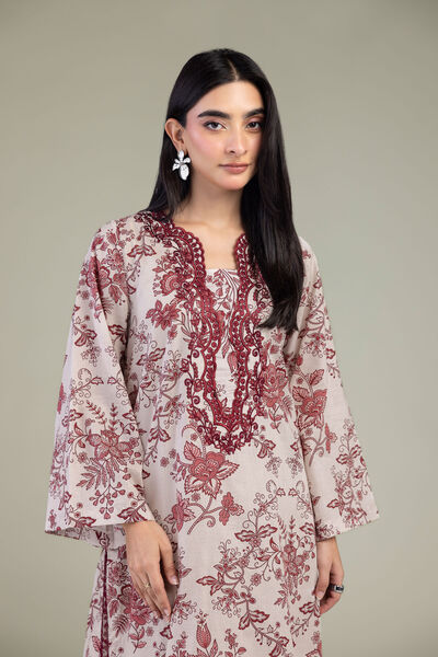 Embroidered | Cambric | Pink Floral Kurta | GBP 35.00