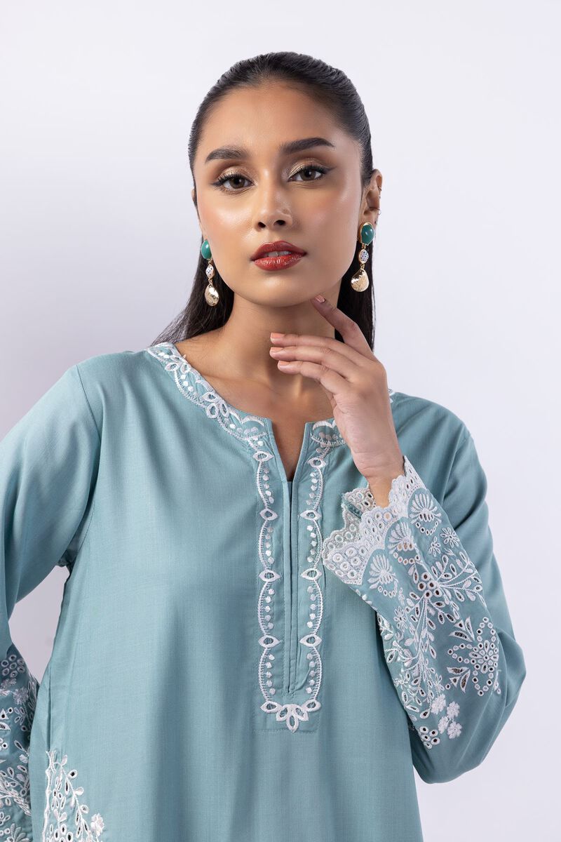 Embroidered | Crosshatch Raw Silk | Kurta | GBP 50.00