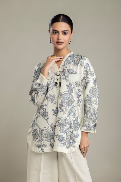 Embroidered | Raw Silk | Floral Silk Kurta | GBP 60.00