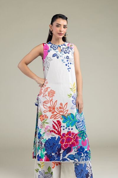 Printed | Cotton Dobby | Floral Sleeveless Kurta | GBP 30.00