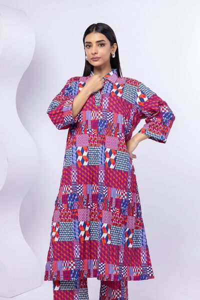 Printed | Western Ripple | 2 Piece Co-ord Set | GBP 7.50
