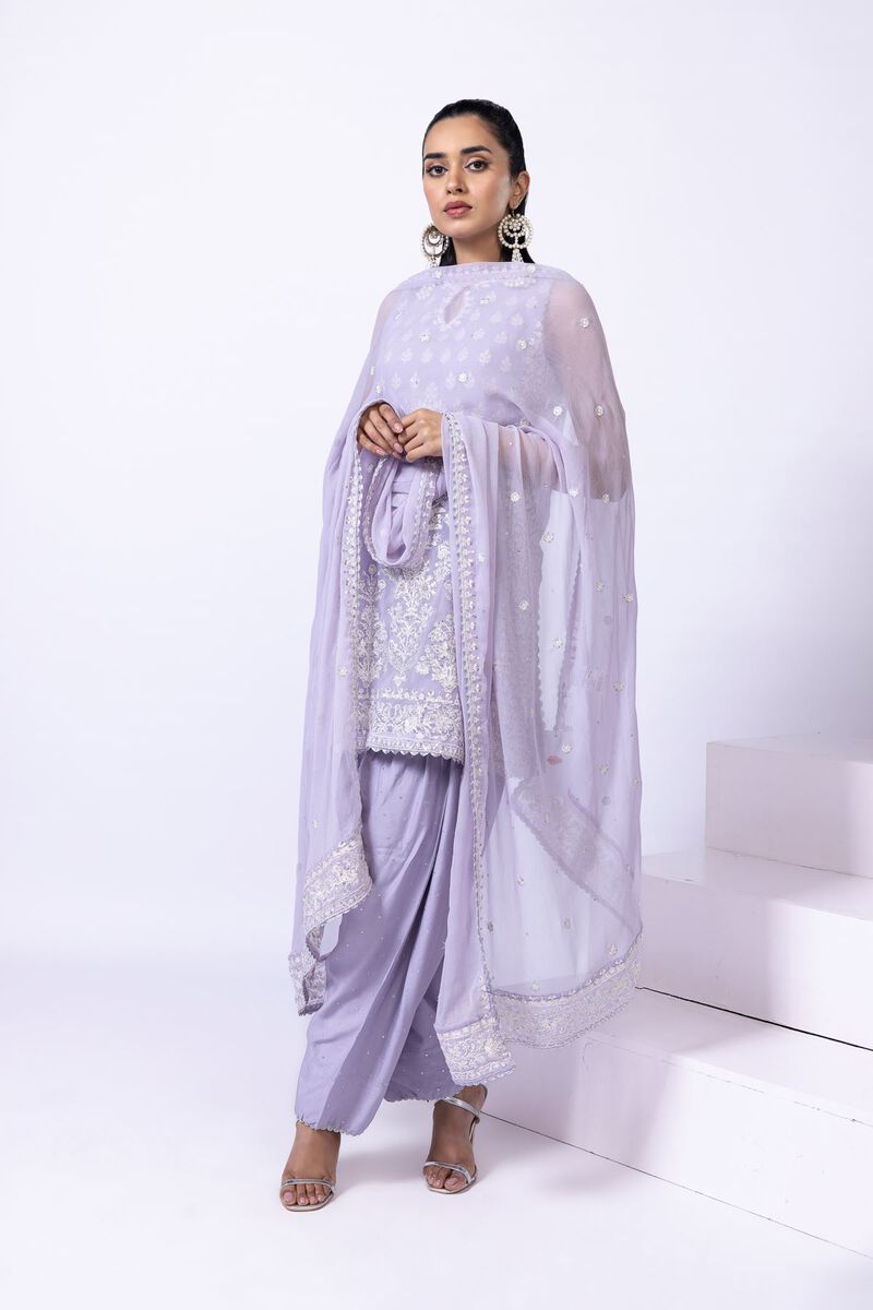 Embroidered | Polyester Crinkle Chiffon | Dupatta | GBP 25.00