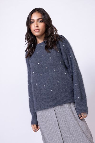 Embellished | Acrylic Feather | Sweater | GBP 9.00