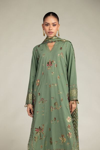 Embroidered | Raw Silk | 3 Piece Co-ord Set | GBP 130.00