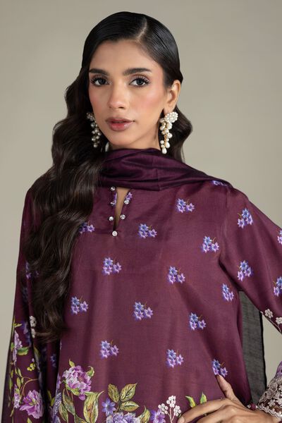 Embroidered | Raw Silk | Fabrics 2 Piece | Top and Bottom | GBP 50.00