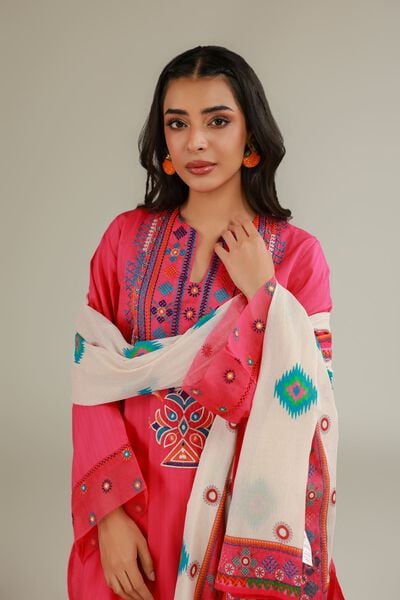 Embroidered | Cotton Net | Cotton Pom-Pom Dupatta | GBP 20.00