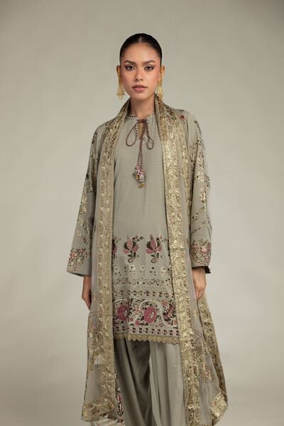 Embroidered | Raw Silk | 3 Piece Co-ord Set | GBP 130.00