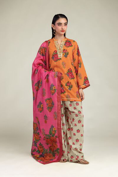 Embroidered | Raw Silk | Floral Silk Shalwar | GBP 20.00