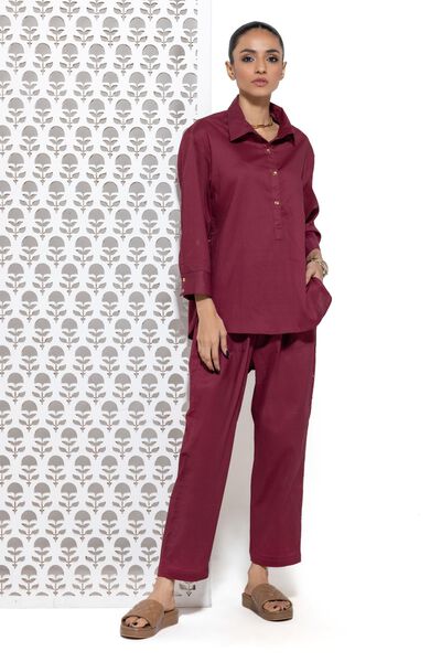 Half Placket Shirt | Slouchy Trousers | Co-ord Set | GBP 21.00