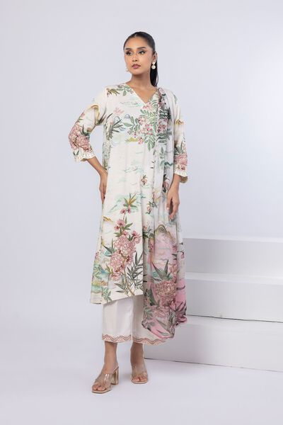 Embroidered | Dull Raw Silk | Pants | GBP 15.00