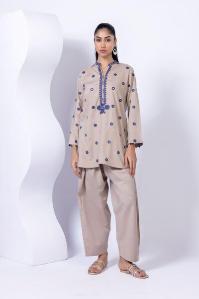 Embroidered | Crosshatch Poplin | Kurta | GBP 12.50
