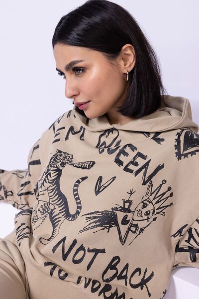 Printed | Lycra Terry | Hoodie | GBP 20.00