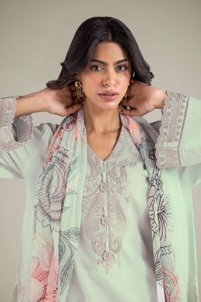 Embroidered | Cotton Dobby | Fabrics 3 Piece | GBP 24.50