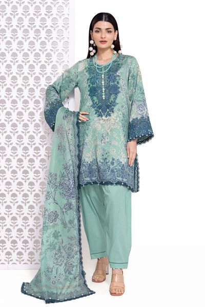 Embroidered | Cotton Satin | Tailored 3 Piece | GBP 35.00