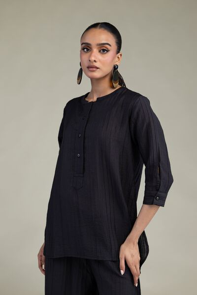 Dyed | Blended Crinkle | Black Crinkle Tunic | GBP 35.00
