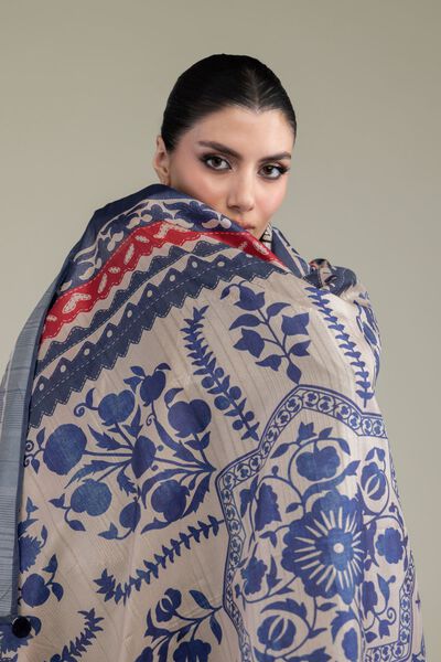 Embroidered | Polyester Silk | Blue Silk Dupatta | GBP 20.00