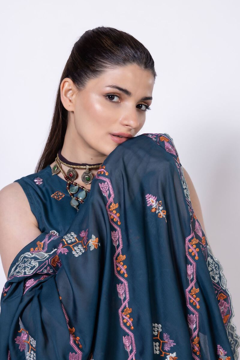Embroidered | Light Oak Silk | Dupatta | GBP 25.00