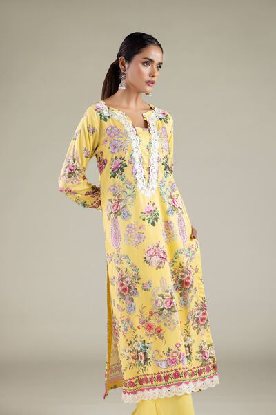 Embroidered | Viscose | Paisley Longline Kurta | GBP 30.00