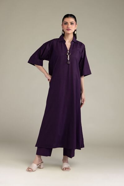 Dyed | Textured Cotton Viscose | Solid Cotton Pants | GBP 25.00