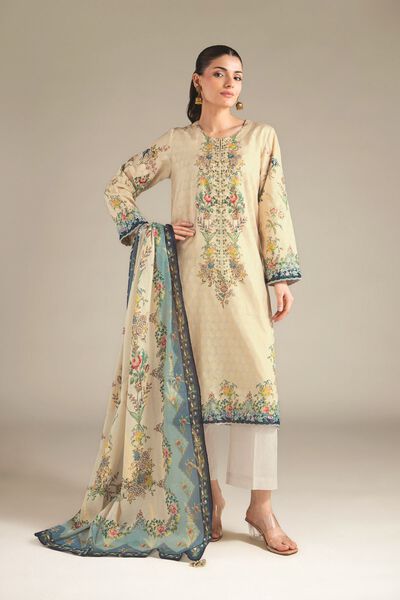 Embroidered | Jacquard | Fabrics 3 Piece | GBP 40.00