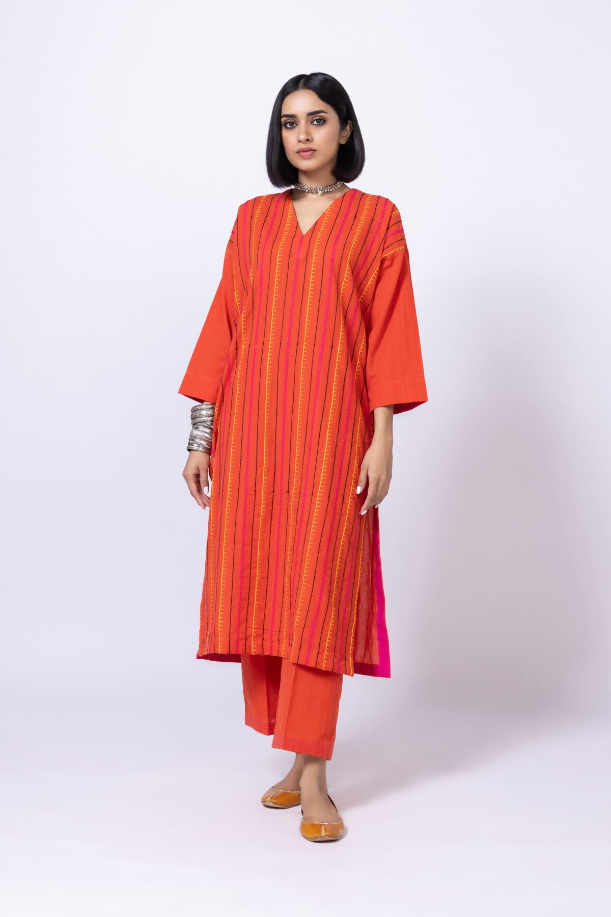 Kurta Khaadi Taille 10 Bleu En Coton - Neuf Avec étiquettes, Manches Longues, Style Casual