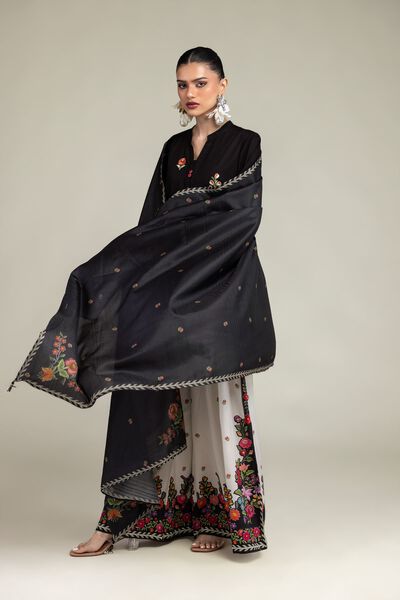 Embroidered | Raw Silk | Pants | GBP 20.00