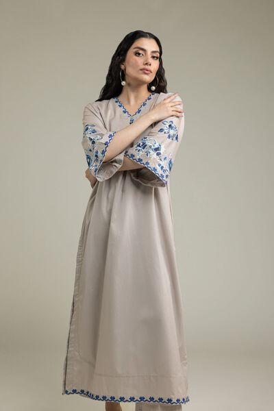 Embroidered | Cambric | Long Floral Kurta | GBP 17.50
