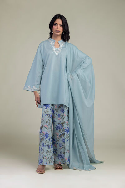Embroidered | Cambric | Blue Cambric Kurta | GBP 35.00