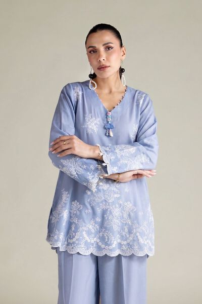 Embroidered | Textured Cotton | Tailored 2 Piece | Top and Bottom | GBP 60.00