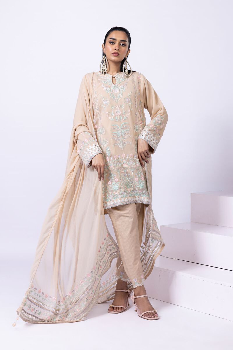 Embroidered | Polyester Crinkle Chiffon | Dupatta | GBP 25.00