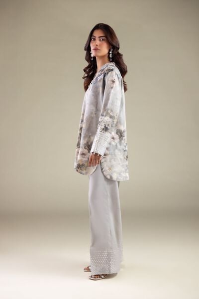 Embroidered | Raw Silk | Pearl Embellished Pants | GBP 25.00