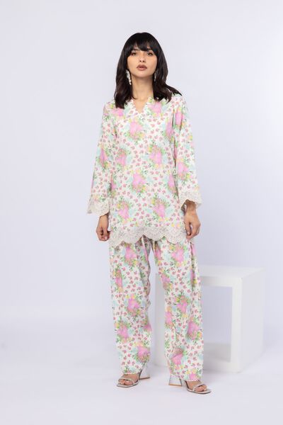 Printed | Crosshatch Raw Silk | Pants | GBP 15.00