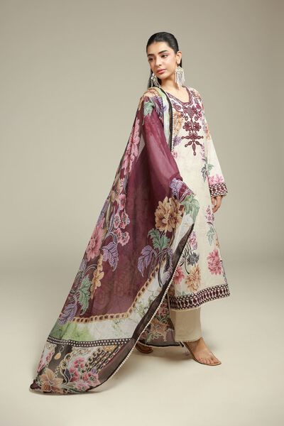 Embroidered | Satin | 3-Piece Tailored Set | GBP 60.00