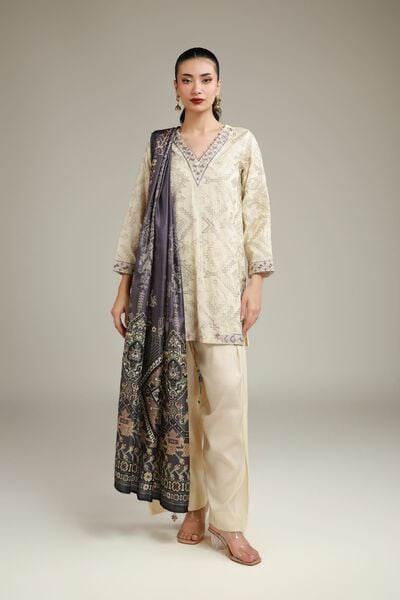 Embroidered | Raw Silk | Embroidered Silk Shalwar | GBP 30.00